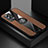 Ultra-thin Silicone Gel Soft Case Cover with Magnetic Finger Ring Stand Z01 for Vivo iQOO 8 Pro 5G Brown