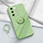 Ultra-thin Silicone Gel Soft Case Cover with Magnetic Finger Ring Stand Z01 for Vivo V27 5G Green