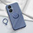 Ultra-thin Silicone Gel Soft Case Cover with Magnetic Finger Ring Stand Z01 for Vivo Y78 5G