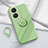 Ultra-thin Silicone Gel Soft Case Cover with Magnetic Finger Ring Stand Z01 for Vivo Y78 Plus 5G Green