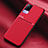 Ultra-thin Silicone Gel Soft Case Cover with Magnetic for Vivo V21e 4G Red