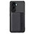 Ultra-thin Silicone Gel Soft Case Cover with Magnetic S01D for Huawei Honor 90 Lite 5G Black