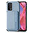 Ultra-thin Silicone Gel Soft Case Cover with Magnetic S01D for Oppo A74 5G Blue