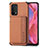 Ultra-thin Silicone Gel Soft Case Cover with Magnetic S01D for Oppo A74 5G Brown