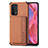 Ultra-thin Silicone Gel Soft Case Cover with Magnetic S01D for Oppo A93 5G Brown