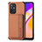 Ultra-thin Silicone Gel Soft Case Cover with Magnetic S01D for Oppo A94 5G Brown