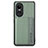 Ultra-thin Silicone Gel Soft Case Cover with Magnetic S01D for Oppo Reno10 5G Green