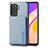 Ultra-thin Silicone Gel Soft Case Cover with Magnetic S01D for Oppo Reno5 Lite Blue