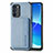 Ultra-thin Silicone Gel Soft Case Cover with Magnetic S01D for Oppo Reno6 5G Blue