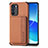 Ultra-thin Silicone Gel Soft Case Cover with Magnetic S01D for Oppo Reno6 5G Brown