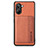 Ultra-thin Silicone Gel Soft Case Cover with Magnetic S01D for Realme 10 4G Brown