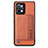 Ultra-thin Silicone Gel Soft Case Cover with Magnetic S01D for Realme C31 Brown