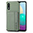 Ultra-thin Silicone Gel Soft Case Cover with Magnetic S01D for Samsung Galaxy A02 Green