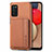Ultra-thin Silicone Gel Soft Case Cover with Magnetic S01D for Samsung Galaxy A02s Brown