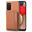 Ultra-thin Silicone Gel Soft Case Cover with Magnetic S01D for Samsung Galaxy A03s Brown