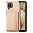 Ultra-thin Silicone Gel Soft Case Cover with Magnetic S01D for Samsung Galaxy A12 Nacho Gold