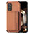 Ultra-thin Silicone Gel Soft Case Cover with Magnetic S01D for Samsung Galaxy A15 4G Brown