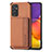 Ultra-thin Silicone Gel Soft Case Cover with Magnetic S01D for Samsung Galaxy A25 5G Brown