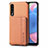 Ultra-thin Silicone Gel Soft Case Cover with Magnetic S01D for Samsung Galaxy A30S Brown