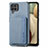 Ultra-thin Silicone Gel Soft Case Cover with Magnetic S01D for Samsung Galaxy F12 Blue