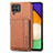 Ultra-thin Silicone Gel Soft Case Cover with Magnetic S01D for Samsung Galaxy F12 Brown