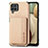 Ultra-thin Silicone Gel Soft Case Cover with Magnetic S01D for Samsung Galaxy F12 Gold