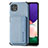 Ultra-thin Silicone Gel Soft Case Cover with Magnetic S01D for Samsung Galaxy F42 5G Blue