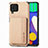 Ultra-thin Silicone Gel Soft Case Cover with Magnetic S01D for Samsung Galaxy F62 5G Gold