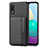 Ultra-thin Silicone Gel Soft Case Cover with Magnetic S01D for Samsung Galaxy M02 Black