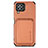 Ultra-thin Silicone Gel Soft Case Cover with Magnetic S01D for Samsung Galaxy M32 4G Brown