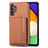 Ultra-thin Silicone Gel Soft Case Cover with Magnetic S01D for Samsung Galaxy M32 5G Brown