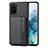 Ultra-thin Silicone Gel Soft Case Cover with Magnetic S01D for Samsung Galaxy S20 Plus Black