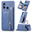Ultra-thin Silicone Gel Soft Case Cover with Magnetic S01D for Xiaomi Redmi 12C 4G Blue