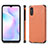 Ultra-thin Silicone Gel Soft Case Cover with Magnetic S01D for Xiaomi Redmi 9i Brown