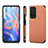 Ultra-thin Silicone Gel Soft Case Cover with Magnetic S01D for Xiaomi Redmi Note 11 5G Brown