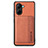 Ultra-thin Silicone Gel Soft Case Cover with Magnetic S02D for Realme C33 (2023) Brown