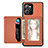 Ultra-thin Silicone Gel Soft Case Cover with Magnetic S02D for Realme C35 Brown