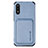 Ultra-thin Silicone Gel Soft Case Cover with Magnetic S02D for Samsung Galaxy A02 Blue