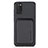 Ultra-thin Silicone Gel Soft Case Cover with Magnetic S02D for Samsung Galaxy A02s Black