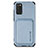 Ultra-thin Silicone Gel Soft Case Cover with Magnetic S02D for Samsung Galaxy A03s Blue