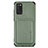Ultra-thin Silicone Gel Soft Case Cover with Magnetic S02D for Samsung Galaxy A03s Green