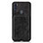 Ultra-thin Silicone Gel Soft Case Cover with Magnetic S02D for Samsung Galaxy A11 Black