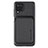 Ultra-thin Silicone Gel Soft Case Cover with Magnetic S02D for Samsung Galaxy A12 5G Black