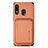 Ultra-thin Silicone Gel Soft Case Cover with Magnetic S02D for Samsung Galaxy A20 Brown