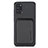 Ultra-thin Silicone Gel Soft Case Cover with Magnetic S02D for Samsung Galaxy A31 Black