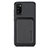 Ultra-thin Silicone Gel Soft Case Cover with Magnetic S02D for Samsung Galaxy A41 Black