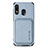 Ultra-thin Silicone Gel Soft Case Cover with Magnetic S02D for Samsung Galaxy M10S Blue