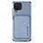 Ultra-thin Silicone Gel Soft Case Cover with Magnetic S02D for Samsung Galaxy M12 Blue