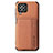 Ultra-thin Silicone Gel Soft Case Cover with Magnetic S02D for Samsung Galaxy M32 4G Brown