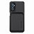 Ultra-thin Silicone Gel Soft Case Cover with Magnetic S02D for Samsung Galaxy M52 5G Black